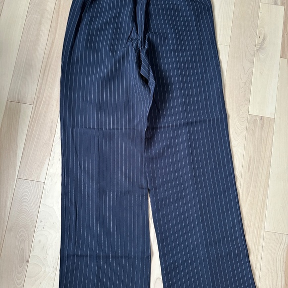 PIECES Pinstripe Wide Leg Trousers – Size M, NWT, Pull-On Fit - Picture 6 of 9